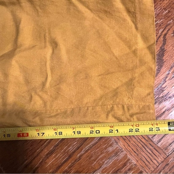 Frank & Oak Tencel and Linen Blend Button Front Trouser Pants in Mustard Sz 4 - Picture 15 of 16